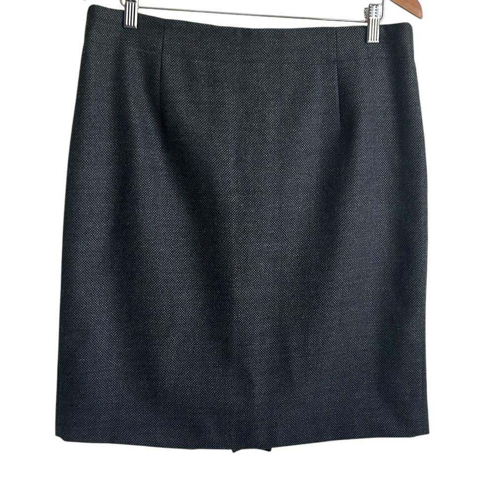 Banana Republic Women Career Pencil Skirt 12 Black Tweed Wool‎ Blend Classic
